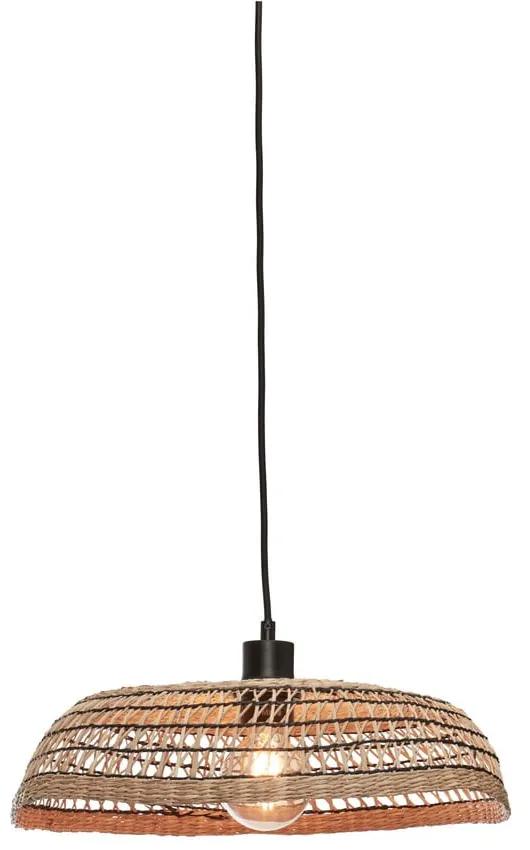 Висяща лампа с абажур от морска трева в черно-природен цвят ø 45 cm Pantanal - Good&amp;Mojo