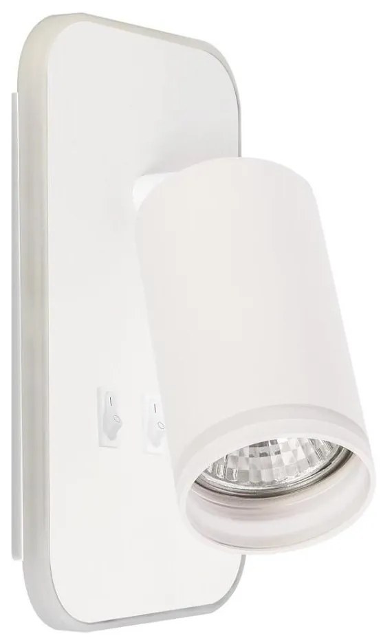LED стенен насочващ аплик PIPE 1xGU10/10W/230V + LED/6W бял