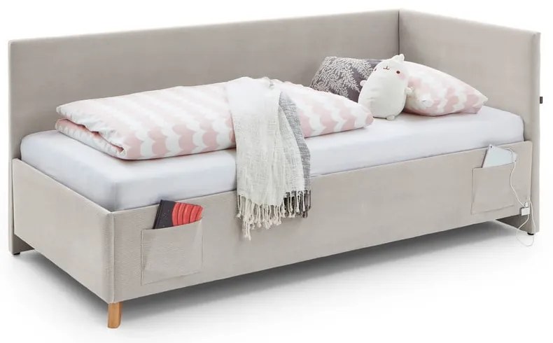 Бежово ъглово детско легло с място за съхранение 90x200 cm Cool – Meise Möbel