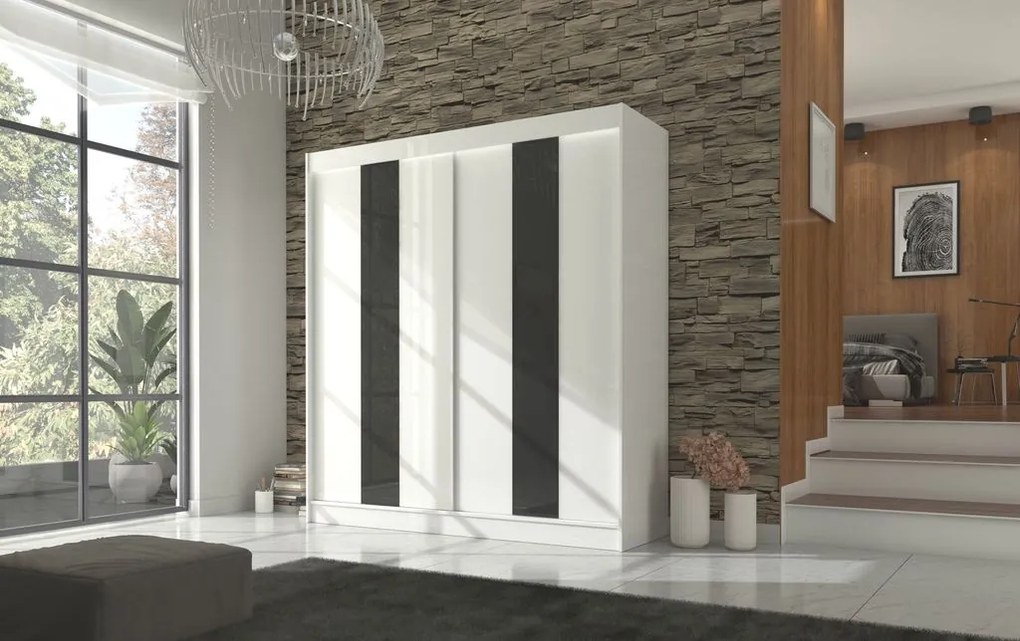 Гардероб Furio 200 плъзгащ се-Leuko-Mauro