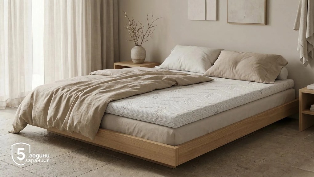Топ матрак Sleepy, Antistress Silver7 см - РАЗОПАКОВАН, 160x200x7, Среден, Eластична пяна