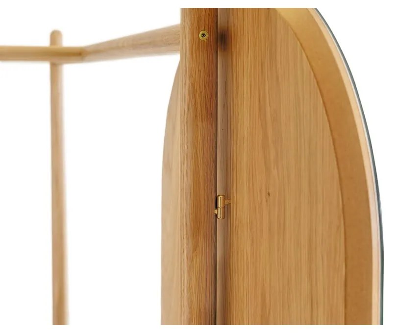 Стена в преддверието от дъбово дърво с огледало Tripod - Woodman