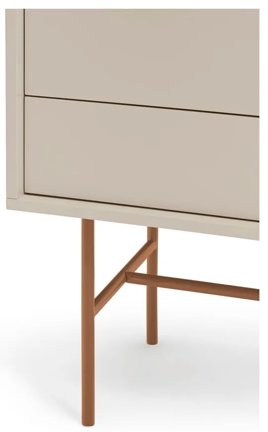 Нисък скрин с плъзгащи се врати в светлосиво-тухлено 140x91 cm Nube - Teulat