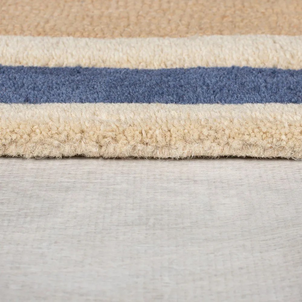 Ръчно изработен вълнен килим в син и оранжев цвят 120x170 cm Retro Blocks – Flair Rugs
