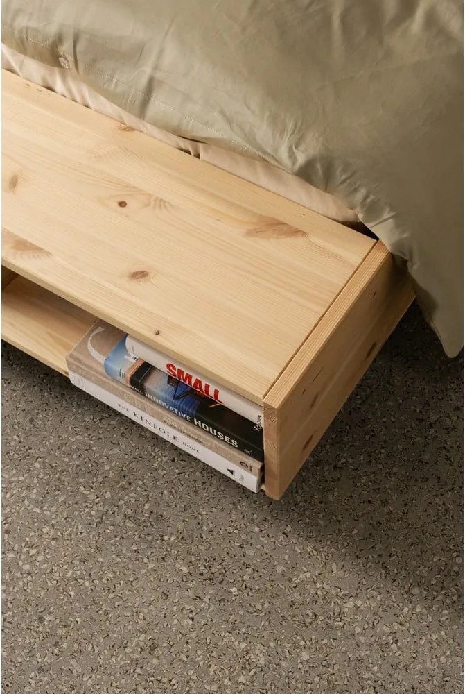 Двойно легло от масивен бор с включена подматрачна рамка в естествен цвят 180x200 cm Merge – Karup Design