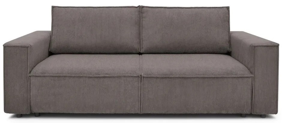 Кафяво-сив сгъваем диван от рипсено кадифе 245 cm Nihad – Bobochic Paris