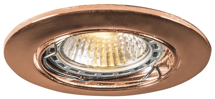Комплект от 6 кръгли вградени спота медни, накланящи се - Edu