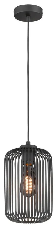 Черно висящо осветително тяло с метален абажур ø 16 cm Cage – Fischer &amp; Honsel