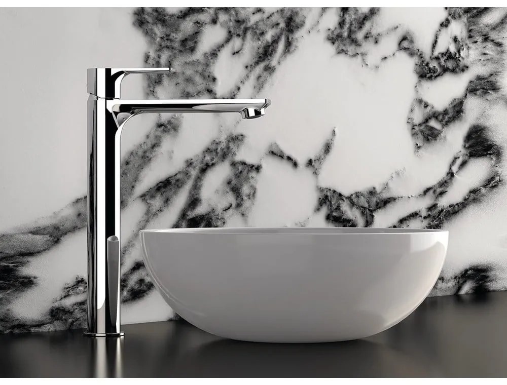 Стояща батерия за мивка в лъскаво-сребрист цвят Pax – Sapho