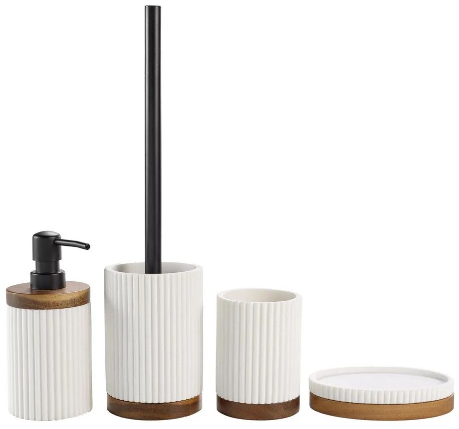 Бяла чаша за четки за зъби от полирезин Niagara – douceur d'intérieur