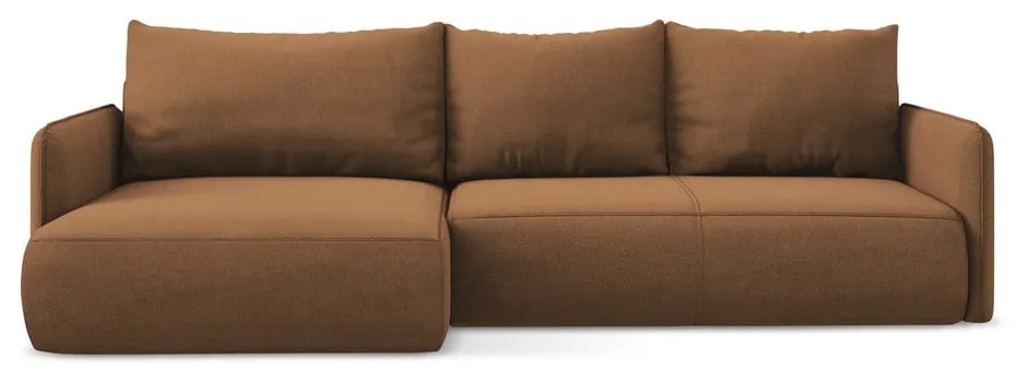 Оранжев разтегателен ъглов диван с място за съхранение (ляв ъгъл) Nanea – Makamii