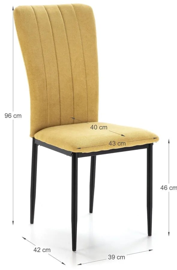 Трапезни столове в комплект от 4 бр. горчица Holly – Marckeric
