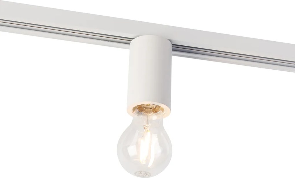 E27 Фитинг с релсова окачване за 1-фазова релса бяла - Jeana