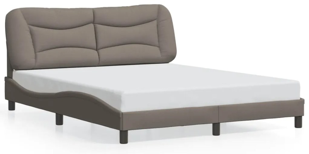 3207783 vidaXL Рамка за легло без матрак, таупе, 160x200 см плат