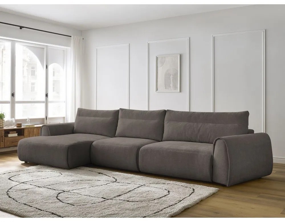 Кафяв ъглов диван Aden – Bobochic Paris