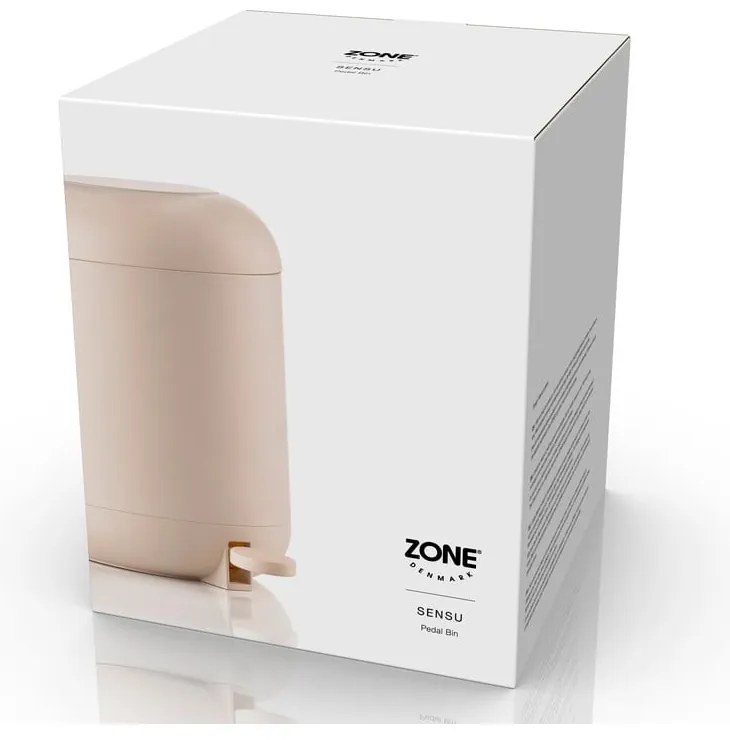 Бежово пластмасово кошче за боклук с педал 4 l Sensu – Zone