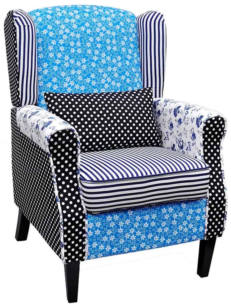 240882 vidaXL Фотьойл с пачуърк дизайн, текстил