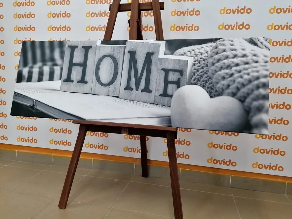 Картина на платно – С надпис Home и натюрморт в черно-бял вариант