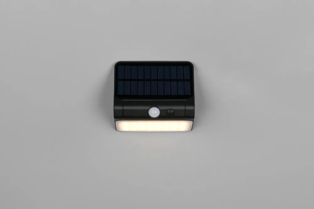 LED стенно външно осветително тяло със соларен панел (височина 12 cm) Olinda – Reality