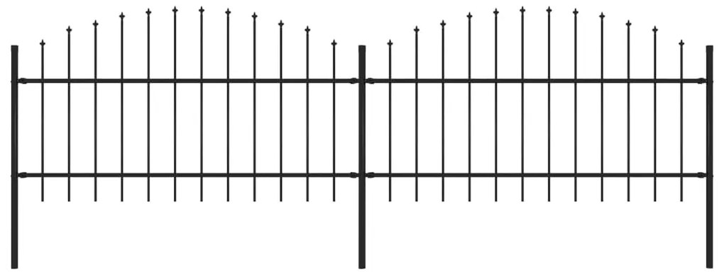 Sonata Градинска ограда с пики, (1-1,25)x3,4 м, стомана, черна