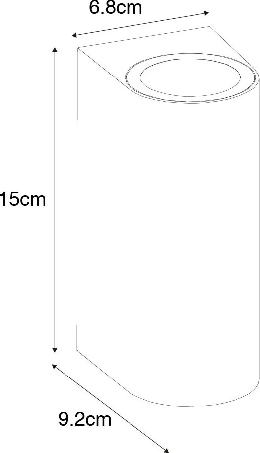 Модерна външна стенна лампа черна пластмаса овална 2-светлина - Baleno
