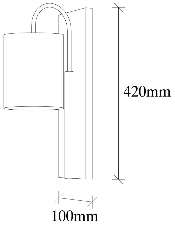 Черна метална стенна лампа със светлокафяв абажур Opviq lights Julia - Opviq lights
