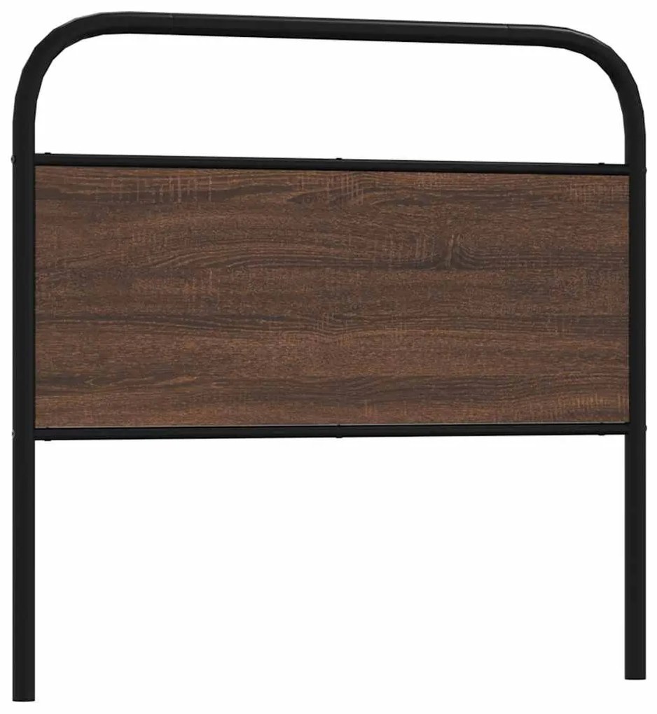 4100335 vidaXL Резервна табла за легло, кафяв дъб, 90 см, стомана и инженерно дърво