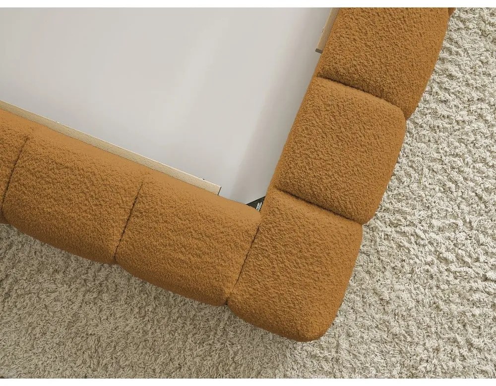 Двойно тапицирано легло с място за съхранение с включена подматрачна рамка в цвят горчица 160x200 cm Mont Blanc – Bobochic Paris