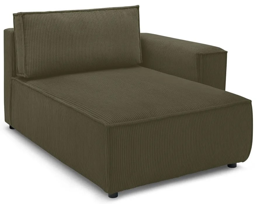 Светлозелен модул за диван от велур, десен ъгъл Nihad modular - Bobochic Paris