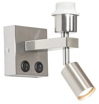 Модерен стенен аплик стомана с лампа за четене - Brescia