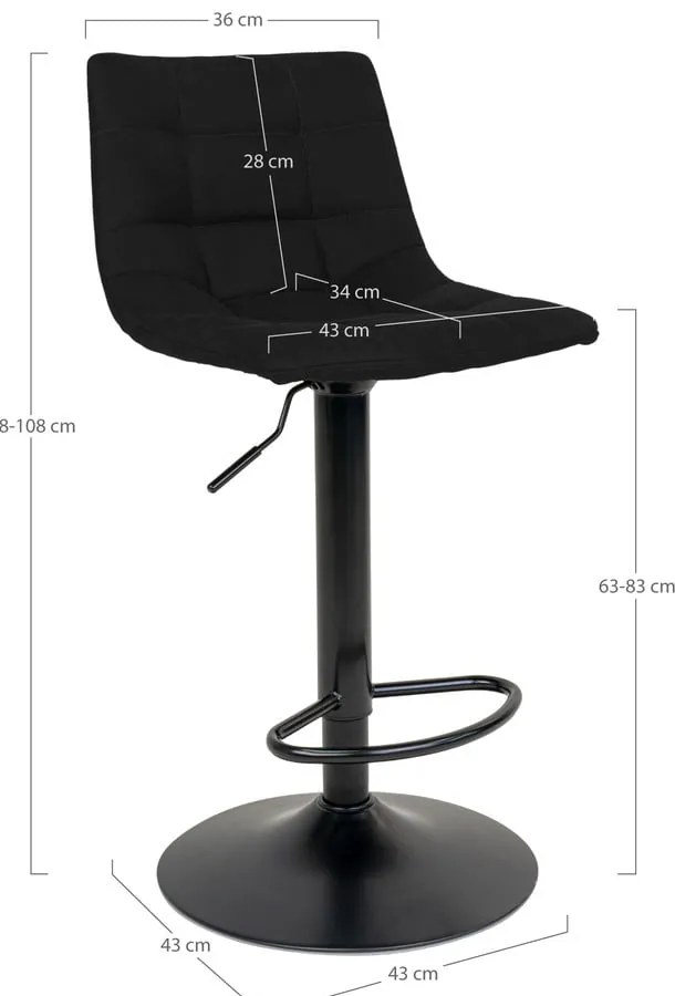 Черни бар столове в комплект от 2 броя 88 cm Middelfart - House Nordic