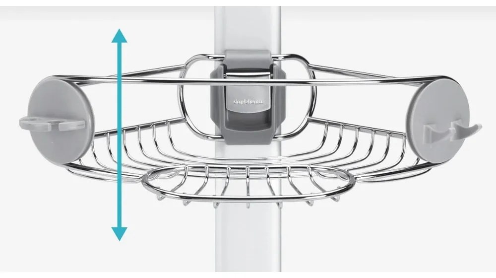 Сив телескопичен метален рафт за баня - simplehuman