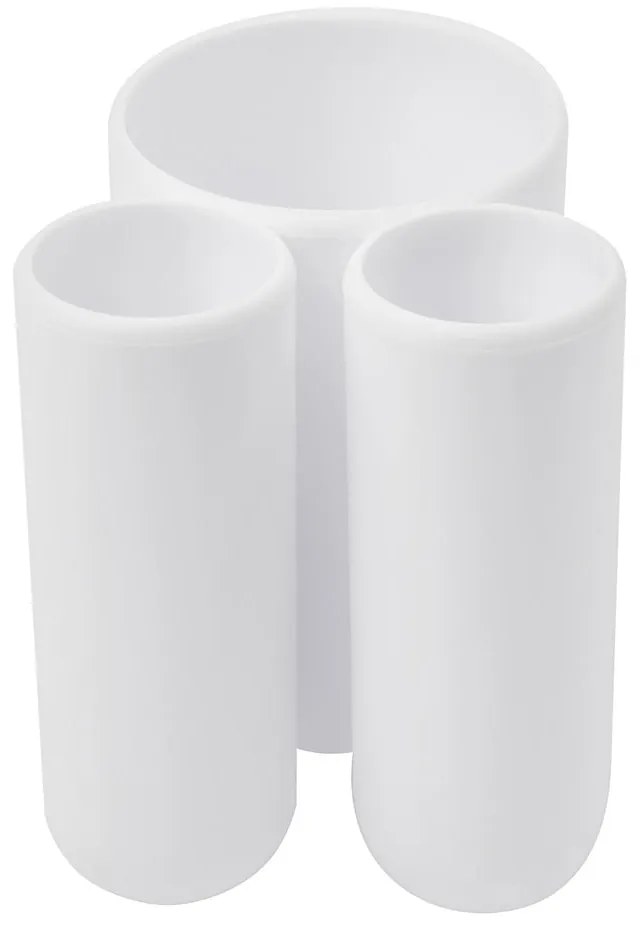 Бяла пластмасова чаша за четки за зъби Touch - Umbra