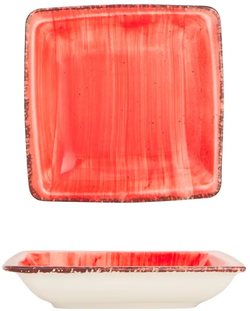 Gural Porselen - Red Дълбока квадратна чиния 19x19cm. (NBNORD19X19CK50KMZ)