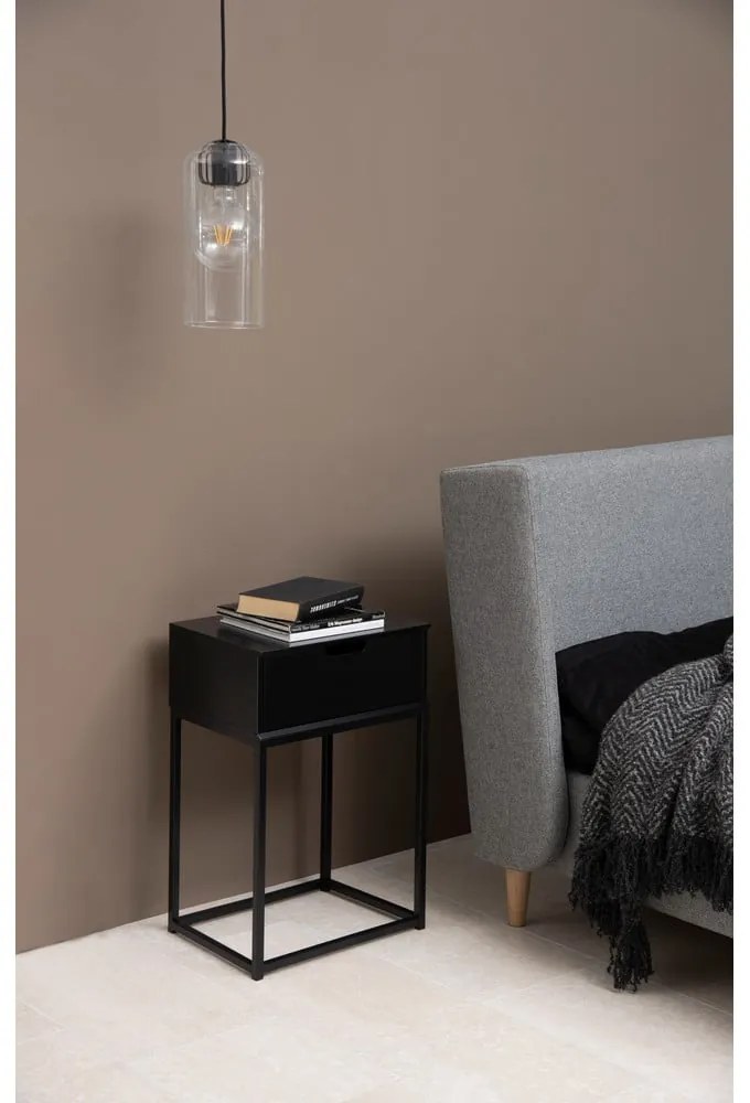 Черно нощно шкафче Mitra - Actona