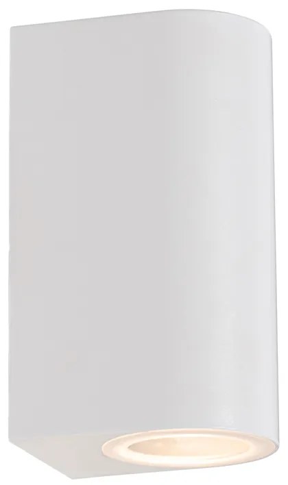 Модерна външна стенна лампа бяла пластмаса овална 2-светлина - Baleno