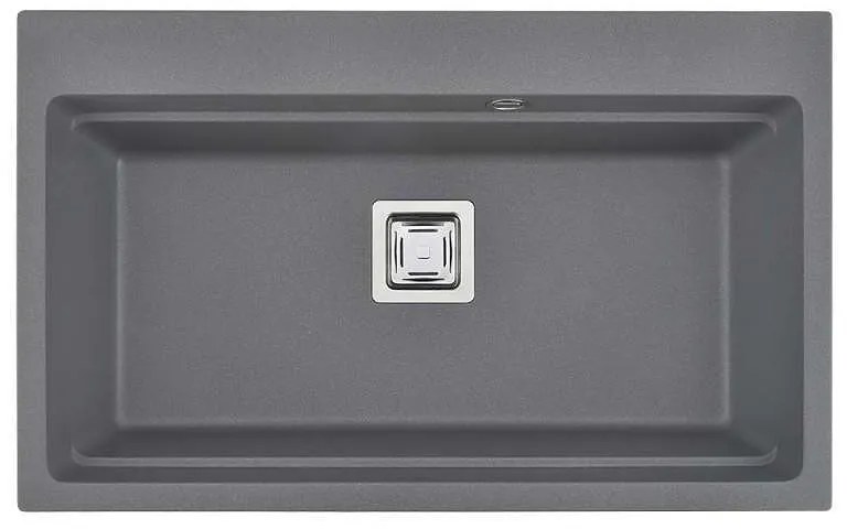 Кухненска мивка ICGS 8213 GRAY, гранит, едно корито, със сифон, 48х21х78см