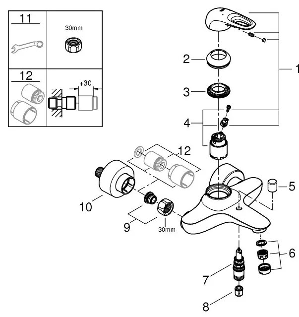 Смесител за баня Grohe Eurostyle New mixed