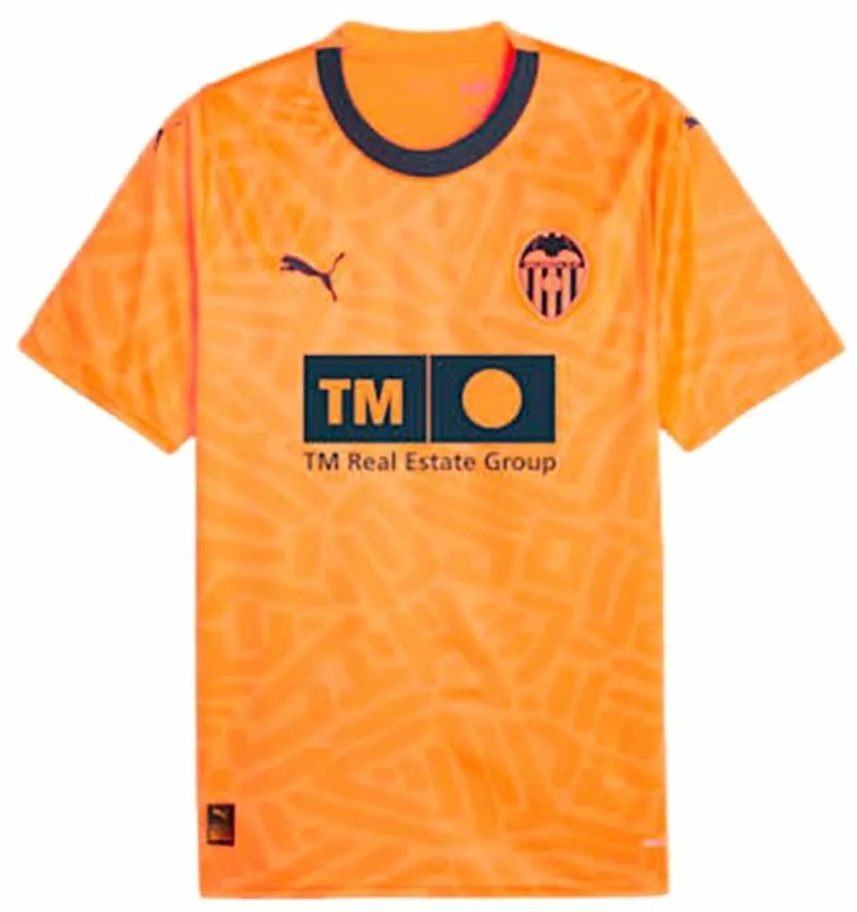 Мъжка Футболна Фланелка с Къс Ръкав Puma Valencia CF 3rd Kit 23/24 Оранжев - L