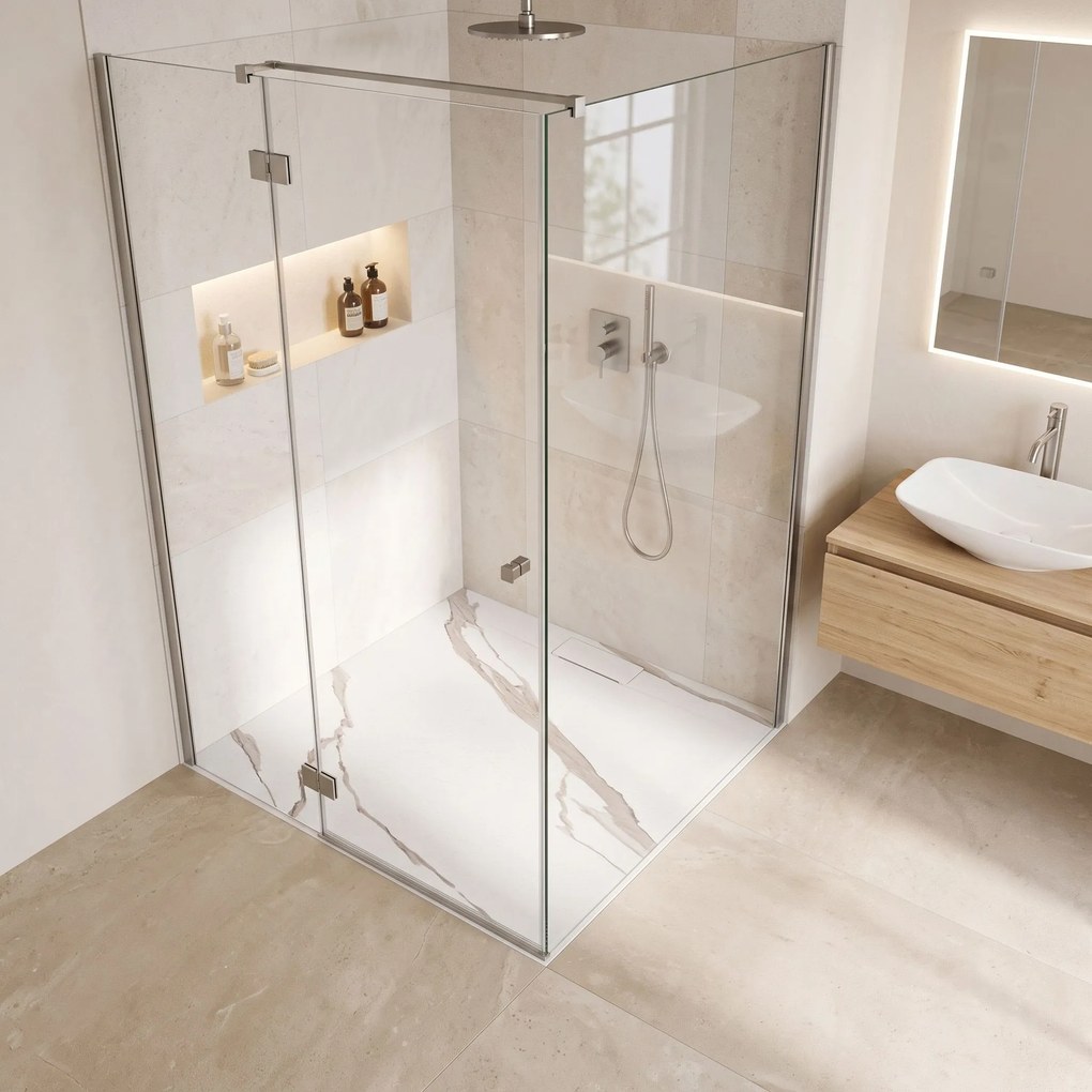 Корито за душ кабина Bazalt CARRARA WHITE 90x90