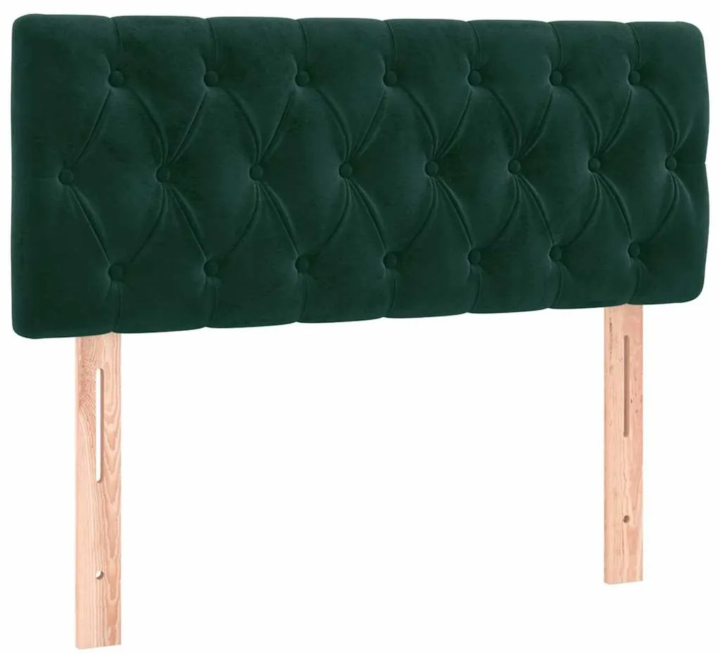 346337 vidaXL Горна табла за легло, тъмнозелена, 100x7x78/88 см, кадифе
