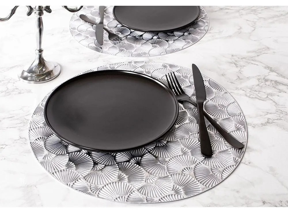 Сребърна подложка за хранене , ⌀ 38 cm - Tiseco Home Studio