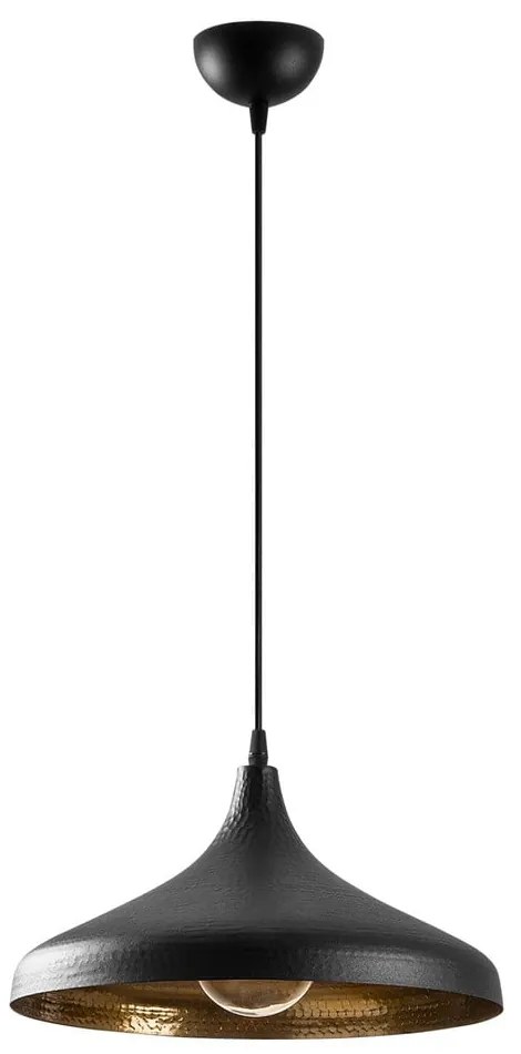 Черно висящо осветително тяло с метален абажур ø 36 cm Tattoo – Opviq lights