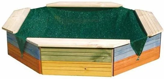 Woody - Дървен пясъчник с покривало - цветен