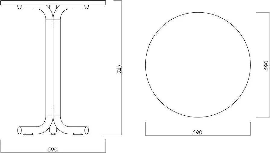 Метална кръгла градинска маса за хранене ø 59 cm Nokk – noo.ma
