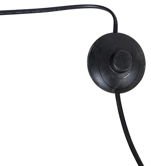 Аркова лампа месинг с бял платнен абажур бял 50 см - XXL