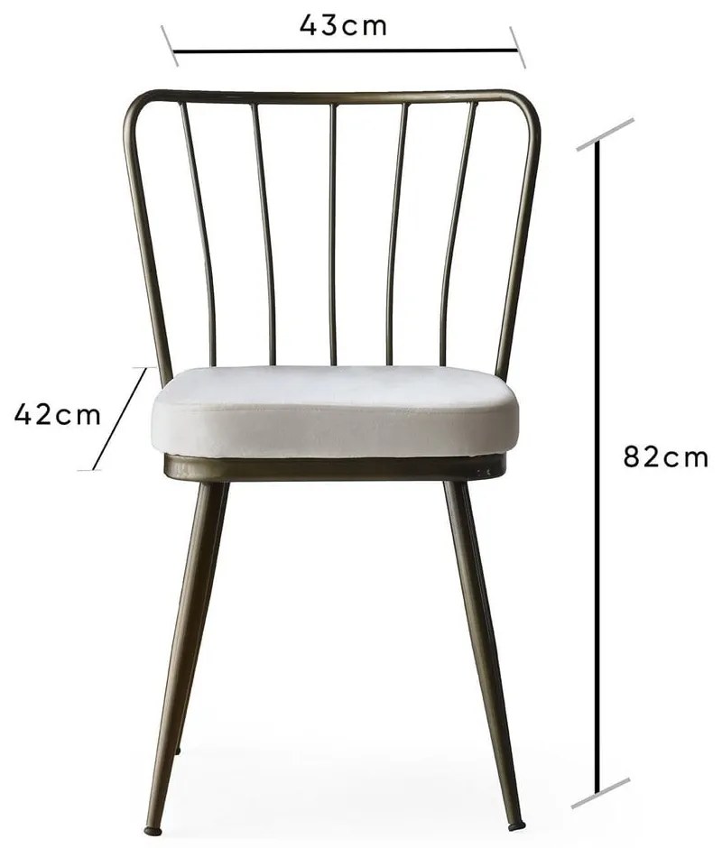 Сиви метални трапезни столове в комплект от 2 броя Yildiz - Kalune Desig