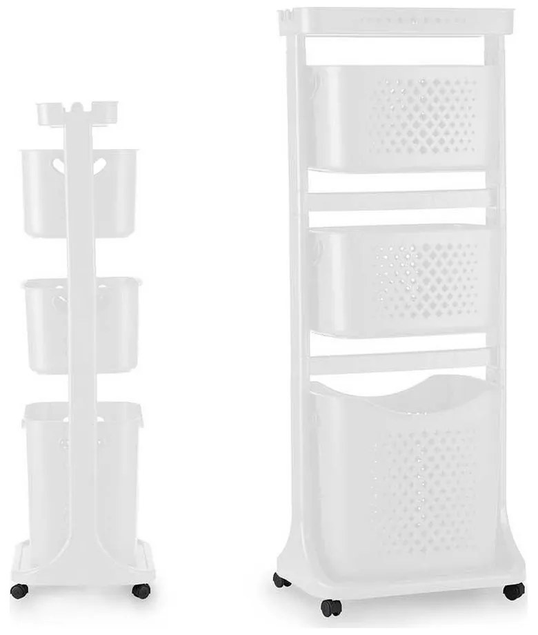 Clothes Trolley Бял полипропилен (33 x 112 x 42,5 cm)