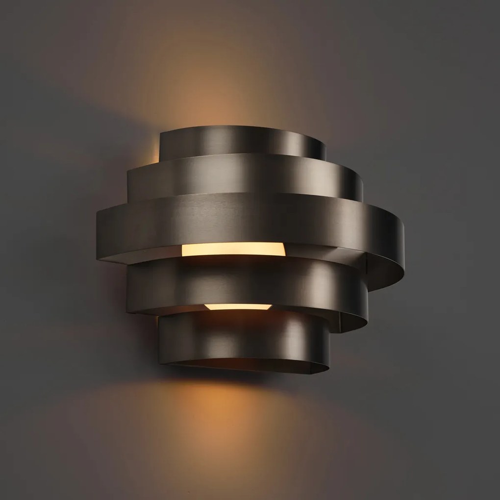 Модерна стенна лампа Gunmetal с LED 3-степенно димиране - Lines