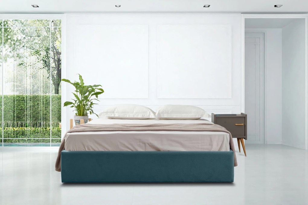 Тапицирано легло Earth-Anthracite-160 x 200-Елова дървесина